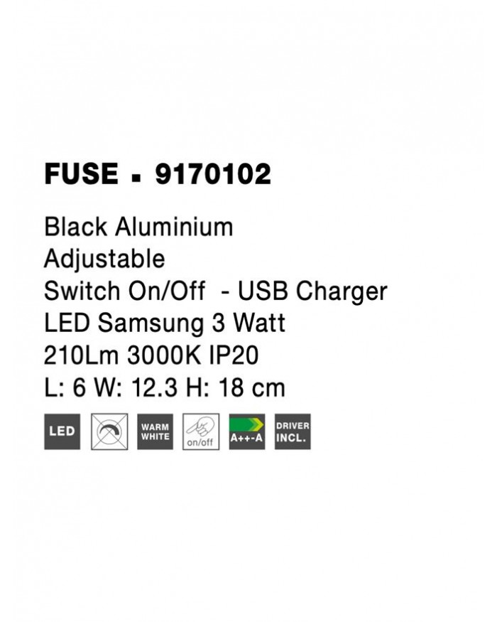 Бра Nova Luce 9170102 FUSE