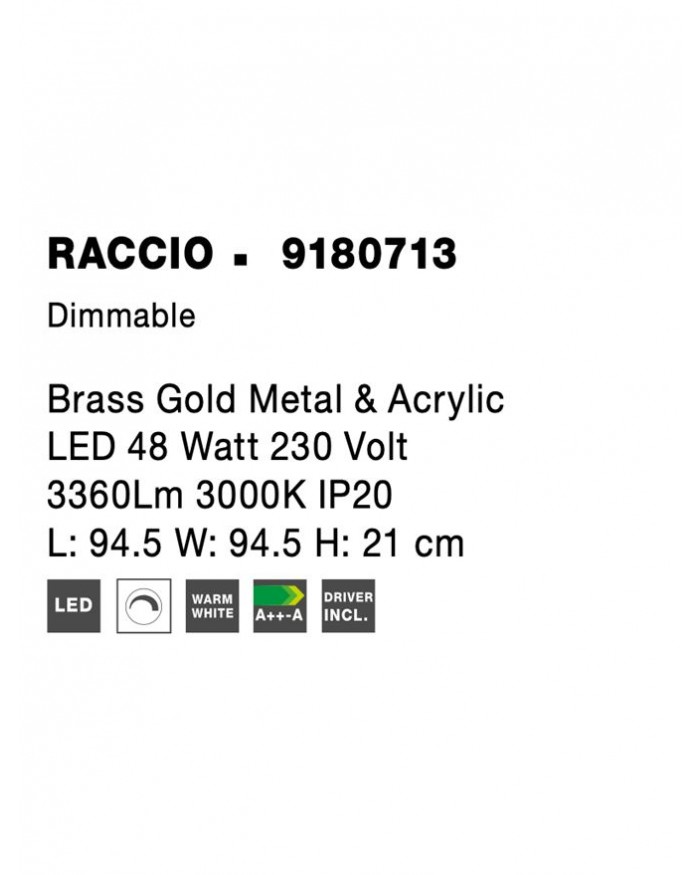 Світильник стельовий Nova Luce 9180713 RACCIO