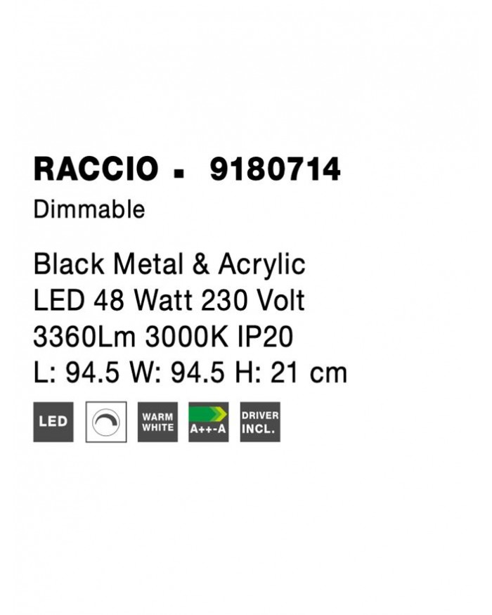 Світильник стельовий Nova Luce 9180714 RACCIO