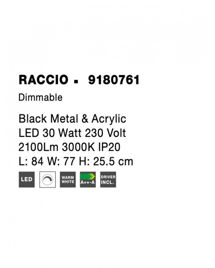 Світильник стельовий Nova Luce 9180761 RACCIO