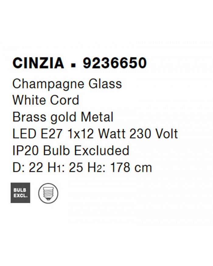 Підвісний світильник Nova Luce 9236650 CINZIA