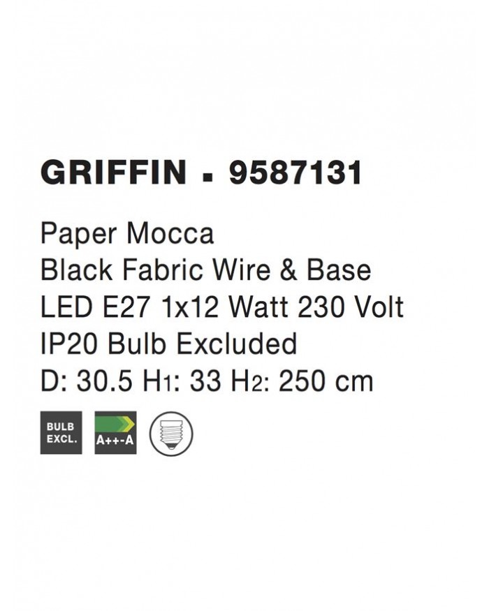 Підвісний світильник Nova Luce 9587131 GRIFFIN