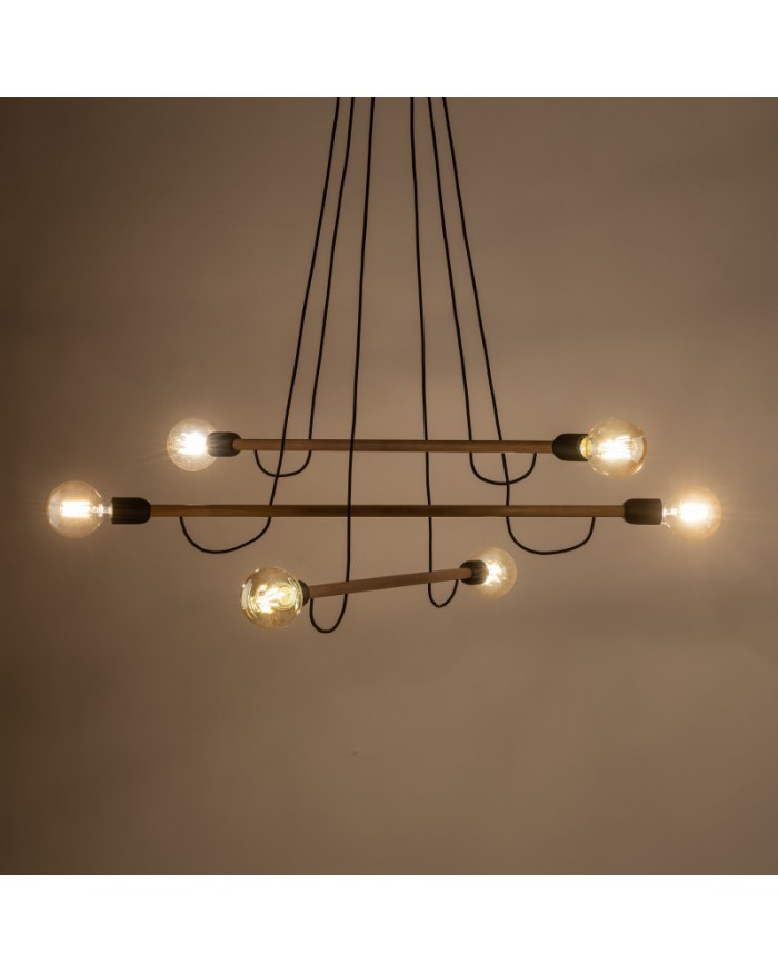 Люстра TK Lighting 4953 HELIX WOOD