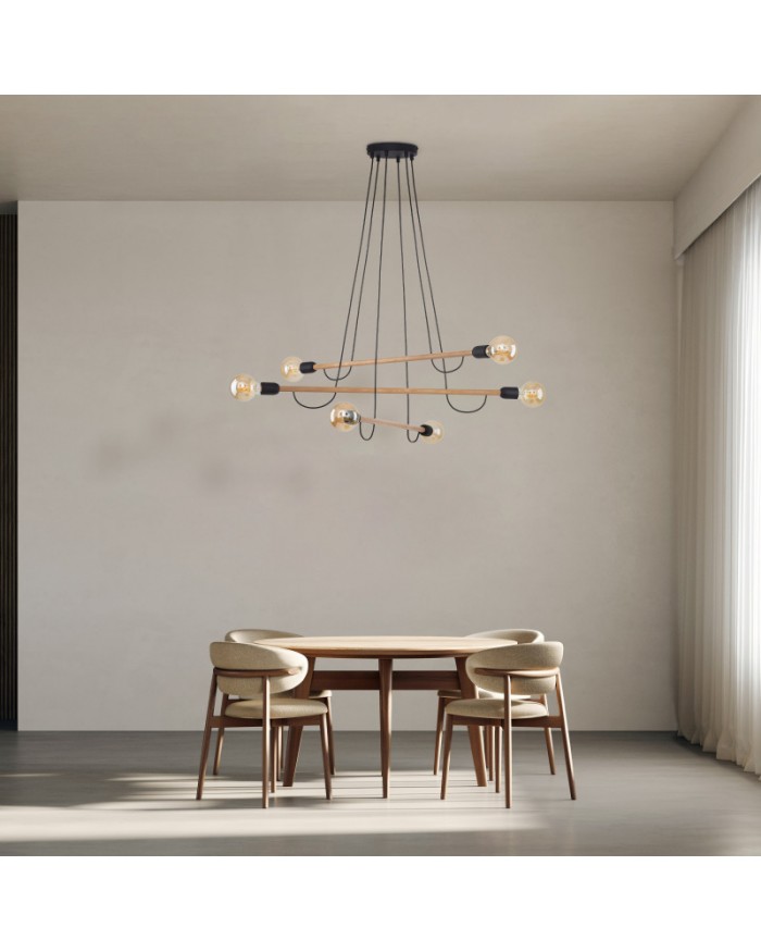 Люстра TK Lighting 4953 HELIX WOOD