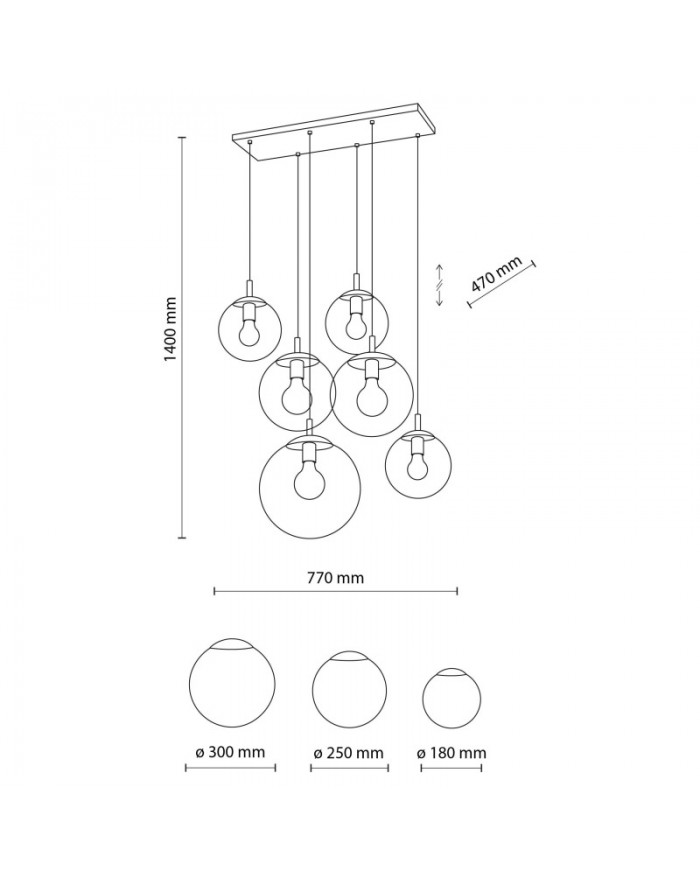 Люстра TK Lighting 5384 ESME GRAPHITE 6