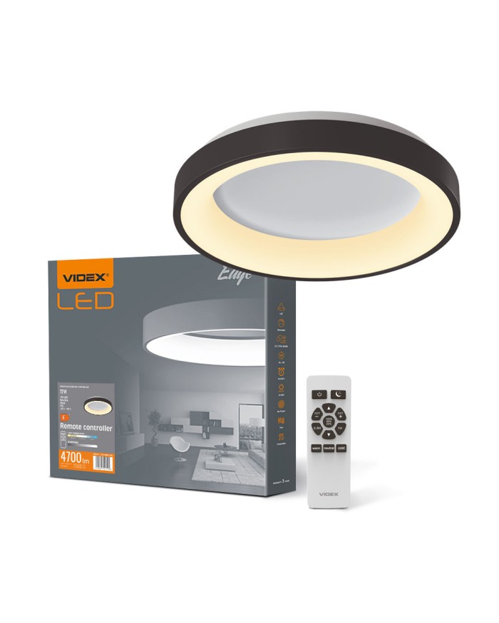 Світильник стельовий VIDEX EDGE-RC-72W-BLACK